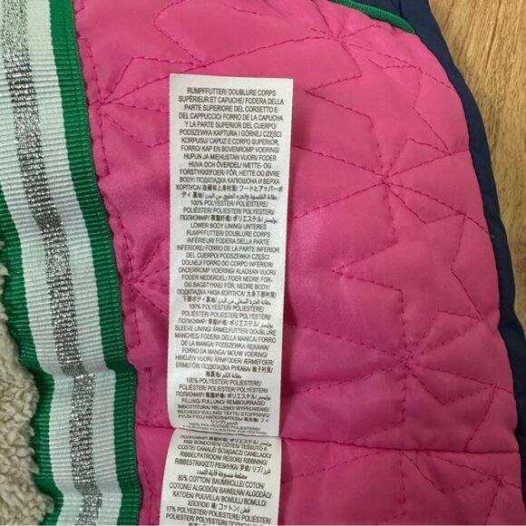 Mini Boden Toddler Girls Navy White Star Winter Coat w/ Hoodie Size 4 to 5 - Picture 11 of 12